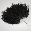 Micro anel certificado Bwhair CE 400s Lot Kinky Curly Loop Hair Extensions Color natural257h