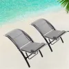 US STOCK 2 PCS Set Chaise Lounge Outdoor Lounge Chair Recliner Chair For Patio Lawn Beach Pool Side Sunbathing 2022