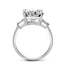 Luxury S925 silver radine cutting ring high end Flash 5 carat rectangular lab diamond ring