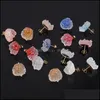 Stift Ohrringe Schmuck Irregare Kristall Cluster Blumenharz Formfarbe Druzy Ohrring Making for Women G Dhsuj