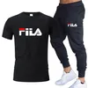 Mens Casual Mens Set Tracksuit Summer Men Set Two Piece Set T Shirt Brand Track Clothing Man Sweatsuit Sports Suits SXXXL 220526