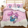 Ensembles de literie impression Anime charmante fille Chibichibi housses de couette ensemble en microfibre 2/3 pièces avec taies d'oreiller pour enfants cadeau d'anniversaire literie