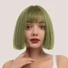 NXY WIGS 2021 Новая мода Qi Bangs Bobo Анимация Анимация короткие волосы зеленые воздушные моря моделирование 220527