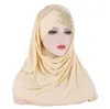 Turban Frauen Milch Faser Weiche Seide mit Pailletten Hijab Headwrap Kopftuch Turban Hut Kappe Kopfbedeckung Haar Schal DE672