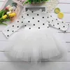 Klänningar för tjejflickor kläder vit pärla prinsessan fest klänning elegant ceremoni 4-6 år småbarn flicka fall kläder g220518