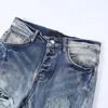 Jeans de roupas homens homens pantera impress￣o ex￩rcito verde longa distribui￧￣o de algod￣o adesivo de coelho bordado slim jeans reto motociclista skinny jeans designer
