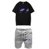 TRAPSTAR T-shirt e pantaloncini Set da 2 pezzi Tuta da uomo Abbigliamento sportivo estivo Fitness Top in cotone a maniche corte Tuta da jogging 220718