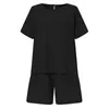 ZANZEA Summer Casual Tracksuit Womens Shorts Suits Short Sleeve Shirt Tops Loose Mini Shorts Two Piece Matching Set Streetwear 220527