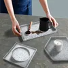 Outils d'artisanat Grande taille Plateau de rangement Moule en silicone Béton Ciment Géométrique Palette Moule DIY Rond Résine Moulage Moules Maison Decorati2708476