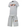 Trend Trapstar Printed Sleeve Tracksuit Mens 2 PCS Cotton Tshirt Shirt Pants Short Disual Male Sports Set 220629