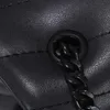 진짜 가죽 숄더백 핸드백 지갑 여성 체인 토트 가방 24cm