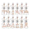 Dingle tolv konstellationer Body Belly Button Rings 14g Zircon Constellation Charm Navel Skivstång för både män och Momen