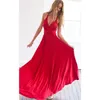 Sexy Femmes Multiway Wrap Convertible Boho Maxi Club Robe Rouge Bandage Longue Robe Demoiselles D'honneur Infinity Robe Longue Femme 220621