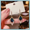 Dingle ljuskrona örhängen smycken zirkon strass geometri blå kristall lyxig utsökt personlighet örhänge droppleverans 2021 Equk