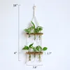 Kreatywny stały drewno hydroponiczny Test Test szklany szklany ściana dekoracja wazon wazonowa roślina wisząca pojemnik na dekorację ściany 2206221k