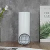 US Warehouse 20oz sublimering glöd i den mörka Bluetooth -högtalaren tumbler sublimering rak tumlare trådlös intelligenta musikkoppar smart vattenflaska