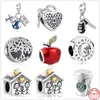 Fit Original Charms Armband Thai Silver House Family Boy Girl Tree Apple Pendant Charm Pärlor Diy Women Jewelry Making Berloque