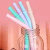 6 pezzi Straw di silicone di grado alimentare riutilizzabile Strawing Dritta Bere bere con accessorio per barrette per spazzole per pulizia