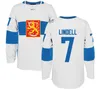 VIPCEOA3740 2016 VM i Hockey Finland Team Jersey 2 Jyrki Jokipakka 3 Olli Maatta 7 Esa Lindell 9 Mikko Koivu Custom Hockey Jerseys