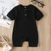 2022 Verão manga curta cor pura crianças macacões 12 cores 60-100cm de malha bodysuit bebê com botão para menina e menino