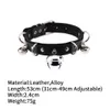 Colar de couro punk sexy Colar de gargantilha Multilayer Bells Metal Collar Black Collier Bondage Cosplay Party Goth Grunge Rock Bdsm Jóias Harajuku Acessórios