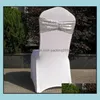 Sashes Chair Ers Home Textiles Garden Sequin Organza Band Wedding Tie Backs Props Bowknot Dhzql