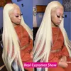 Brazilian 613 Honey Blonde Color Straight Human Hair Wig 30 inch Synthetic Lace Frontal Wigs for Black Women