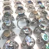 50pcslot Ocean Element Oval Abalone Shell Rings Lovely Fish Design Blandad storlek för detaljhandeln3512688