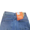 Джинсы летние женские ретро -ретро -темперамент скинни прямые пригородные джинсы с высокой талией.
