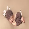 Calças de chapéu de bebê de malha de crochê artesanal Conjunto de recém-nascidos