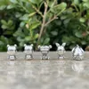 925 Sterling Silver Dangle Charm Tiger Charm Pärlor Bead Fit Pandora Charms Armband DIY Smycken Tillbehör