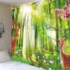 Boreal Europe Style Sika Deer Wall Rugs 3D Digital Printing Art Decoration J220804