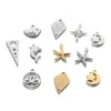 Charms No Fade Stainless Steel Mini Star/Leaf/Moon Handmade Craft Connector For DIY Earring Necklace Making Jewelry AccessoriesCharms