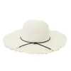 Simple Summer Big Brim Floppy Straw Hats For Women Outdoor UV Protection Beach Hats Foldable Sun Shade Cap