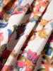 Юбки французский элегантный цветочный принт с плиссированной длинной юбкой Женщины 2022 Летняя весенняя мода высокая талия A-Line Midi Office Ladykirts