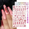 3D китайский дракона наклейка ногтей Новогодние деньги дизайн наклейки красное золото красочные ногти художественные украшения клей маникюр
