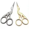 Stainless Steel Scissors Gold Stork Shape Hand Sharp Tailoring shears For Embroidery Sewing Craft Artist B0518325