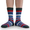 Men's Socks 5 Pairs High Quality Breathable Men Dress Fashion Colorful Funny Stripe Grid Cotton Large Size EU41-48