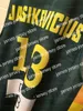 James Custom Sarunas Jasikevicius #13 Lietuva Basketball Jersey Printed Green Eventuele namen Nummer Maat XS-4XL Topkwaliteit