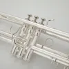 2022Bb Trompette Si Plat Laiton Plaqué Argent Instrument Professionnel