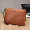 New Style Fashion Large Capacity Men's Handbag Briefcase Wrist Bag Grab Bag Hand Woven Handbag 220718