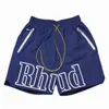 Summer high street alphabet print drawstring hip-hop casual pants beach pants trendy men's shorts