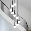 Duplex Stair Pendant Lamps Long Lighting Villa Hotel Hall Rotating Light Luxury Nordic Modern Chandeliers For Matsal ZG8538