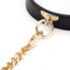 Chien cou collier anneau en cuir véritable chaîne BDSM Bondage fétiche adulte SM sexy jouets pour femmes Couples Cosplay sexyy accessoire