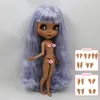 Buzlu dbs özel blyth bebek 16 bjd çıplak eklem vücut mat yüz parlak yüz renkli saç kız çocuk oyuncak hediye 220707