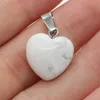 Sublimation Natural Stone Pendants Heart-shaped Pendant Necklace For DIY Jewelry Necklace Birthday Gift Size 20x20mm