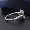 Hochzeit Ringe Weiß Glänzende Kristall Engagement Für Frauen Mode Silber Farbe Wasser Tropfen Zirkon Braut Schmuck Geschenk Ring AnilloWedding