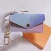 Unisex Designer Keyring Pouch Fashion Lederen Purse Keyrings Mini Wallets Coin Credit Card Holder 19 Colors Epacket