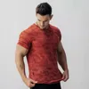Men's T-Shirts Outdoor Sports Men Camouflage Quick Dry O Neck Short Sleeve Tops Shirt M-3XL Breathable Camo Fitness Workout T ShirtMen's