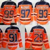 Thr 97 Connor McDavid Jersey 99 Wayne Gretzky 29 Leon Draisaitl 93 Ryan Nugent-Hopkins 91 Evander Kane 36 Jack Campbell Hockey Jerseys Orange White Navy Royal Stitched